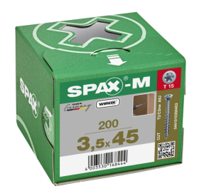 SPAX-M Senkkopf T-STAR plus - Kleiner Fräskopf Teilgewinde WIROX A3J  T15  -  3,5x45  -  200 Stk