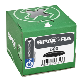 Kunststoff-Abdeckkappen, passend für SPAX-RA Flachsenkkopf, schwarz, 500 Stück