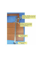 Verlegehilfe f&uuml;r Terrassendielen aus Edelstahl patentiert Brettrichter
