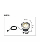Einbauleuchte ASTRA LED 1 Watt 12 VoltEinbauleuchte 1 W A+ 3000K - 35lm
