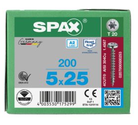 SPAX Halbrundkopf T-STAR plus 4CUT Vollgewinde Edelstahl...