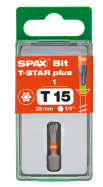 SPAX-BIT für T-STAR plus mit Kraftangriff T15 25mm - 1 Stk