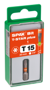 SPAX-BIT für T-STAR plus mit Kraftangriff T15 25mm - 1 Stk