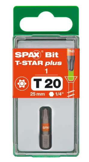 SPAX-BIT für T-STAR plus mit Kraftangriff T20 25mm - 1 Stk