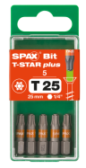 SPAX-BIT für T-STAR plus mit Kraftangriff T25 25mm - 5 Stk