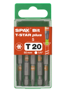 SPAX-BIT für T-STAR plus mit Kraftangriff T20 50mm - 5 Stk