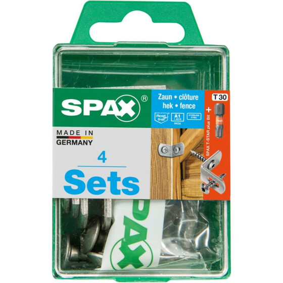 SPAX Zaunverbinder, 7 x 35 mm, 4 Sets inkl. Bit