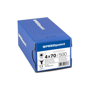 SPEEDpoint Universalschraube Senkkopf T20 Teilgewinde  blank verzinkt 500ST - 4 x 70