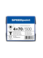 SPEEDpoint Universalschraube Senkkopf T20 Teilgewinde  blank verzinkt 500ST - 4 x 70