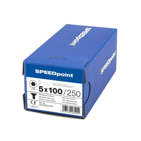SPEEDpoint Universalschraube Senkkopf T25 Teilgewinde  blank verzinkt 250ST - 5 x 100