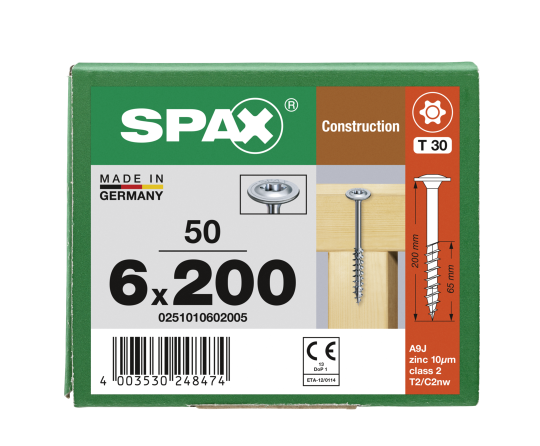 SPAX WIROX Tellerkopf T-STARplus TG TX30 6x200  50 Stk