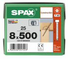 SPAX ZYLINDERKOPF 8x500 T-STAR PLUS T40 VOLLGEWINDE CUT WIROX 25 ST