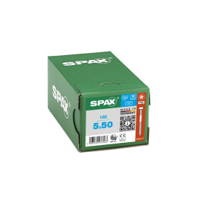 SPAX Terrassenschraube - 5 x 50 mm - 180 Stk - Fixiergewinde - Zylinderkopf - T-STAR plus T25 - CUT-Spitze - Edelstahl rostfrei A2