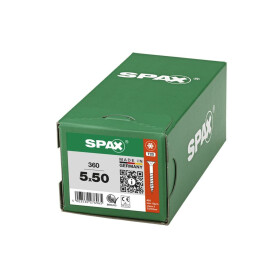 SPAX Universalschraube - 5 x 50 mm - 360 Stk - Teilgewinde - Senkkopf - T-STAR plus T20 - 4CUT - WIROX