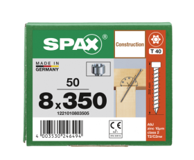 SPAX Zylinderkopfschraube T-STAR plus VG TX40 8 x 350 WIROX  50 Stk