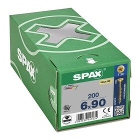 SPAX Senkkopf T-STAR plus - Teilgewinde YELLOX A2L  T30  -  6x90  -  200 Stk