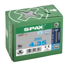 SPAX Senkkopf T-STAR plus - Vollgewinde Edelstahl rostfrei A2 1.4567      T20  -  4x35  -  200 Stk