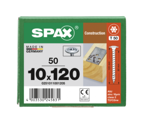 SPAX Tellerkopf T-STAR plus T50 WIROX 10x120 - 50 Stk