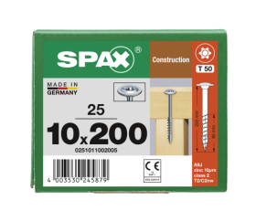 SPAX Tellerkopf T-STAR plus T50 WIROX 10x200 - 25 Stk