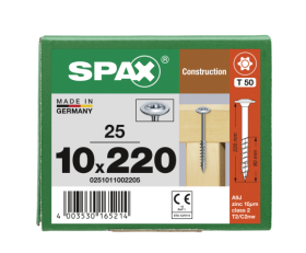 SPAX Tellerkopf TG TX50 10,0x220WIROX  25 Stk