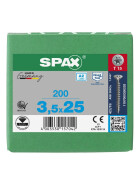 SPAX Senkkopf T-STAR plus - Vollgewinde Edelstahl rostfrei A2 1.4567      T15  -  3,5x25  -  200 Stk