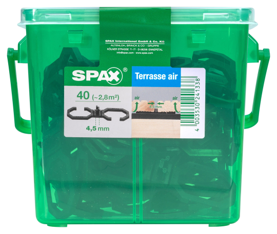 SPAX Air, trennt die Diele von der Unterkonstruktion, 40 Stück in Henkelbox, Abstand 4,5