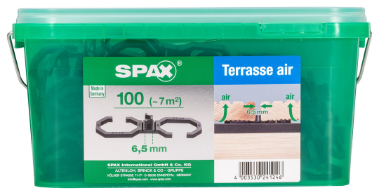 SPAX Air, trennt die Diele von der Unterkonstruktion, 100 Stück in Henkelbox, Abstand 6,5