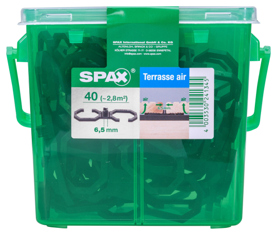 SPAX Air, trennt die Diele von der Unterkonstruktion, 40 Stück in Henkelbox, Abstand 6,5