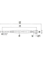 Wantenspanner Gabel-Drahtseil geschweißt Edelstahl A4 für Drahtseil 3 mm 1 Stk